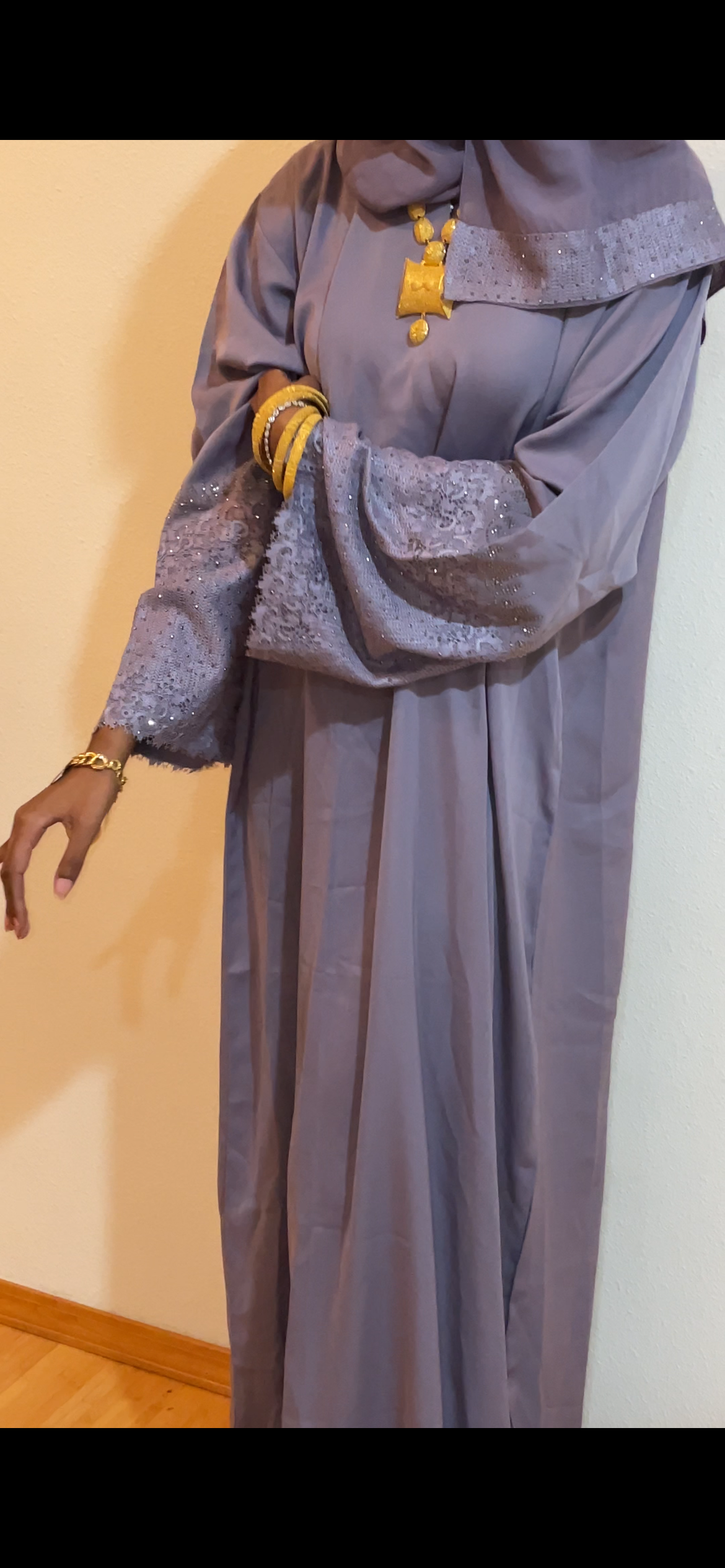 PURPLE EMBROIDERED- CLOSED ABAYA